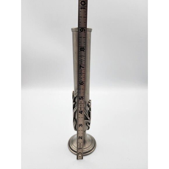 VTG Etain Fait Main Jean Goardere Pewter Bud Vase France Rare Find Lily Flowers - Picture 7 of 12